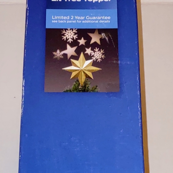 New Philips 13" Gold LED Star and Snowflake Projection Christmas Tree Topper - Picture 4 of 4